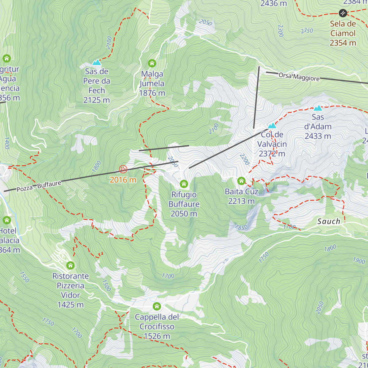 Rifugio Buffaure map