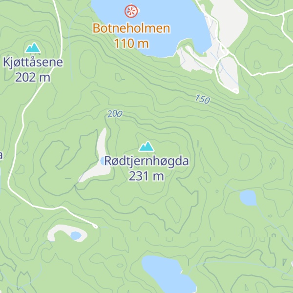 Map of Rødtjernhøgda