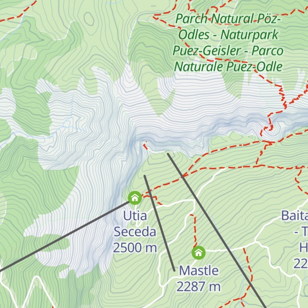 Map of Secëda - Monte Seceda
