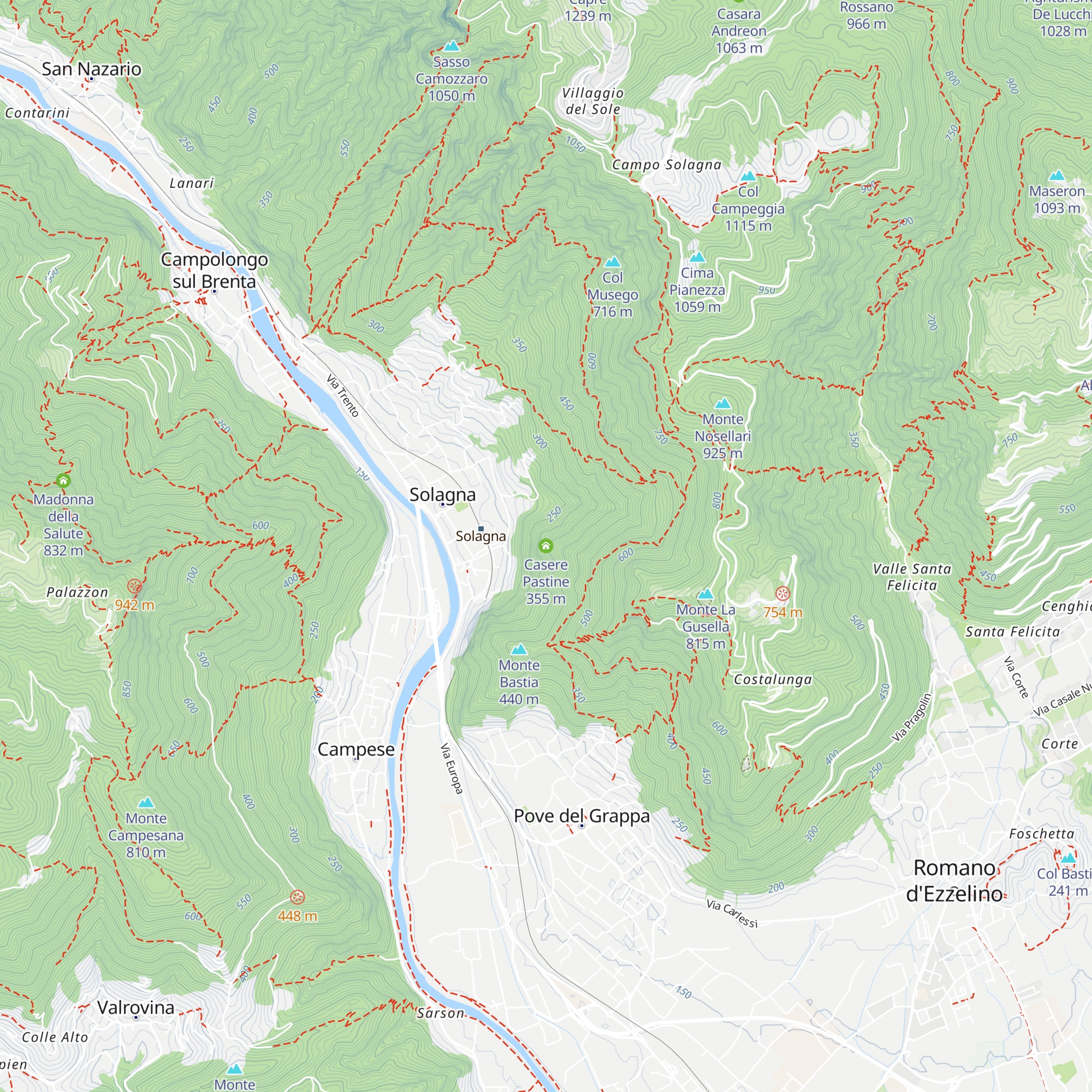 Casere Pastine map