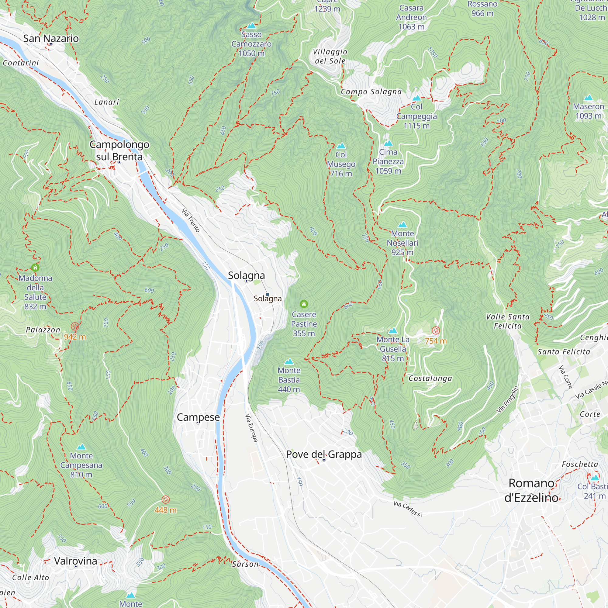 Casere Pastine map