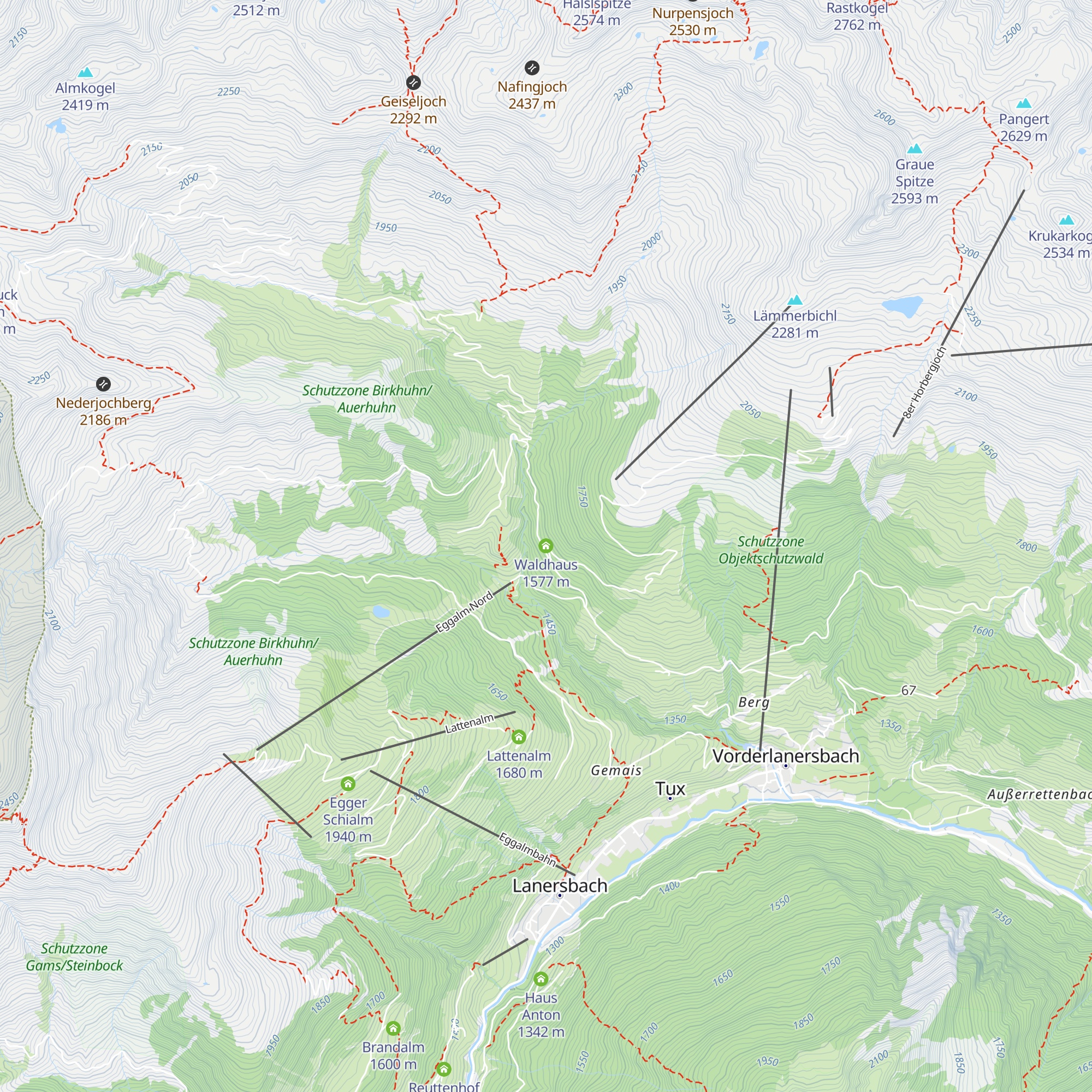 Waldhaus map