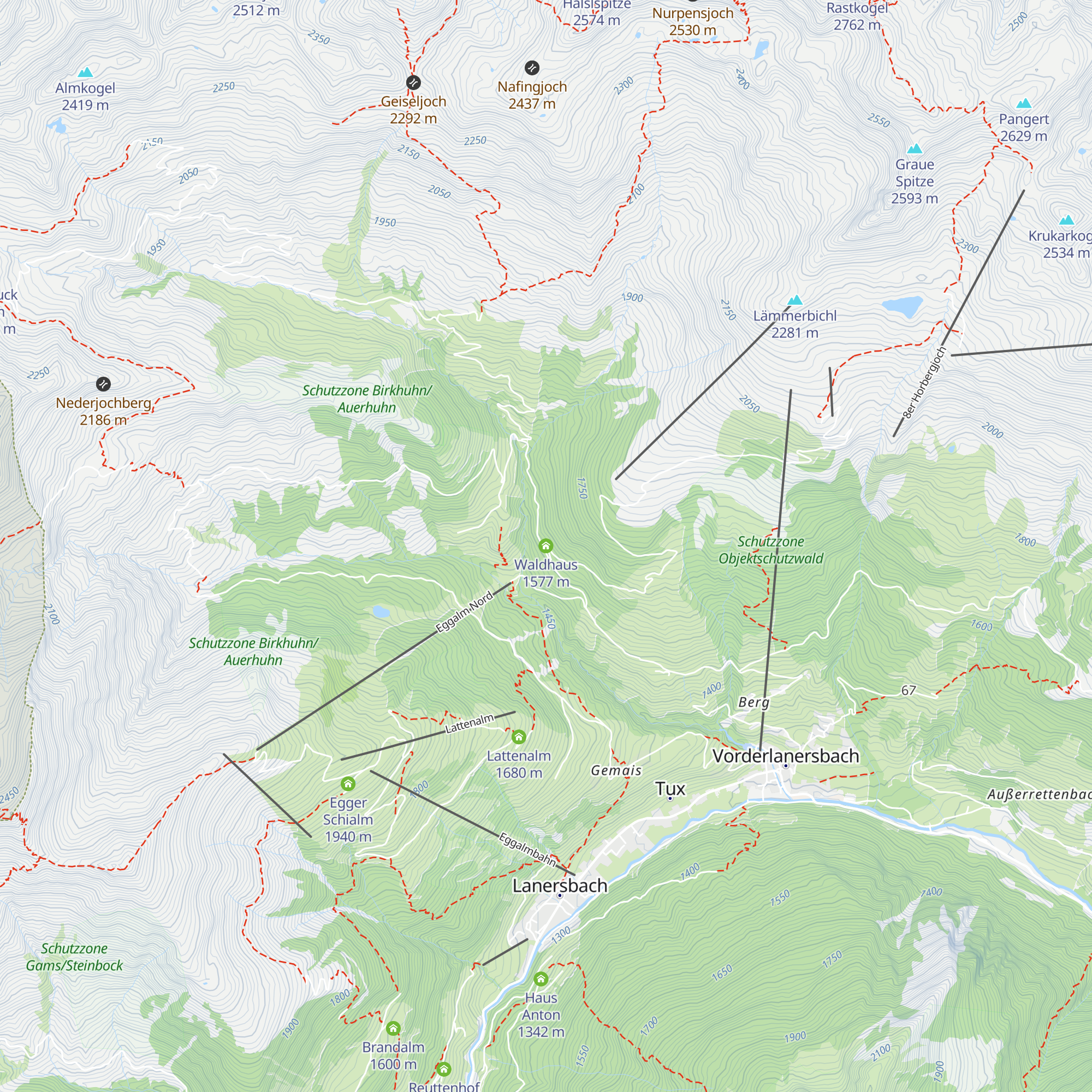 Waldhaus map