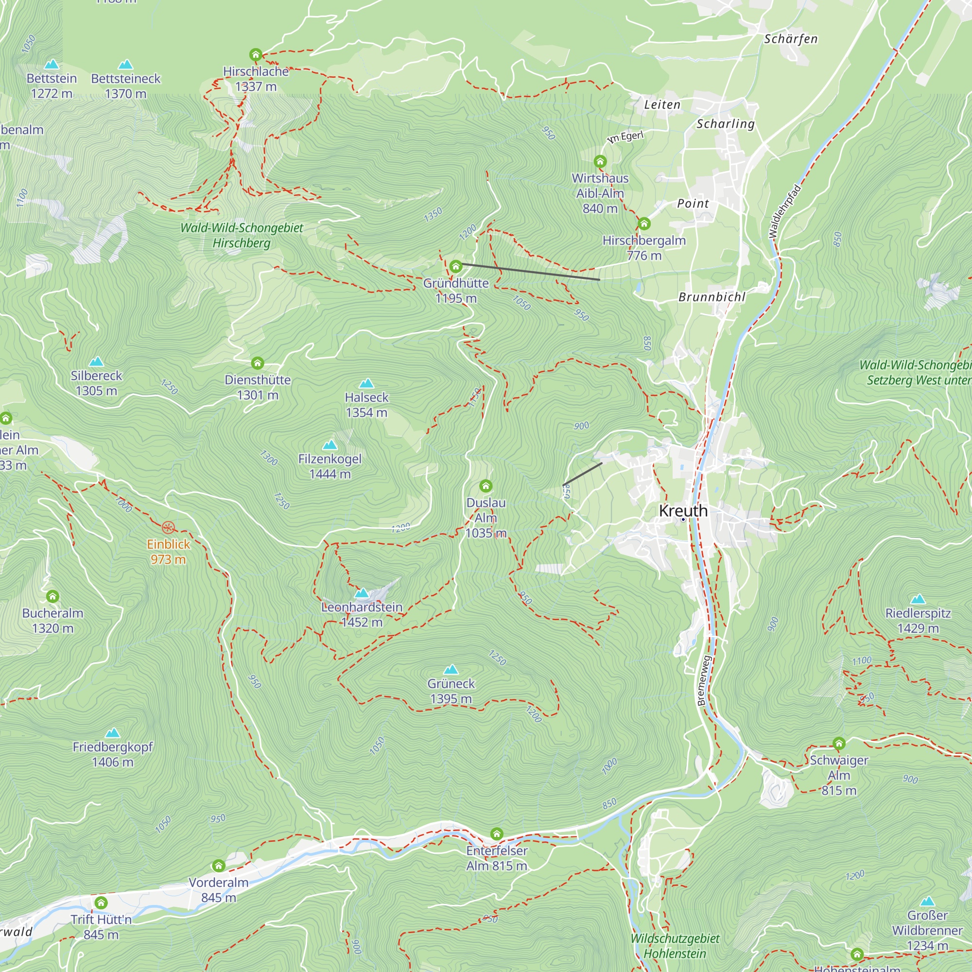 Duslau Alm map