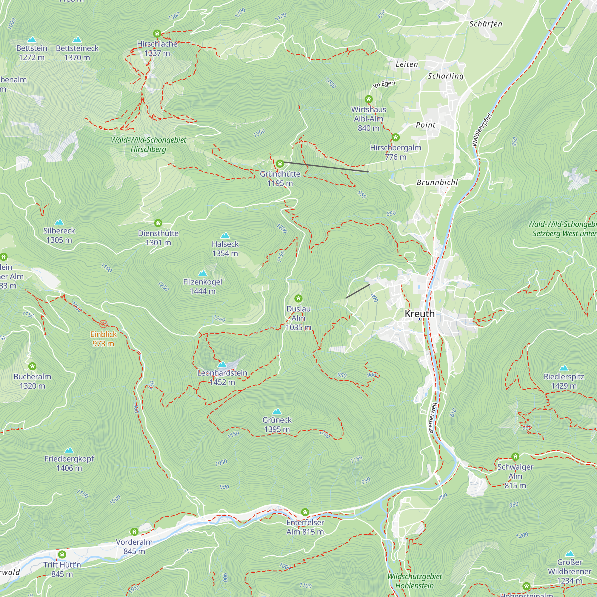 Duslau Alm map