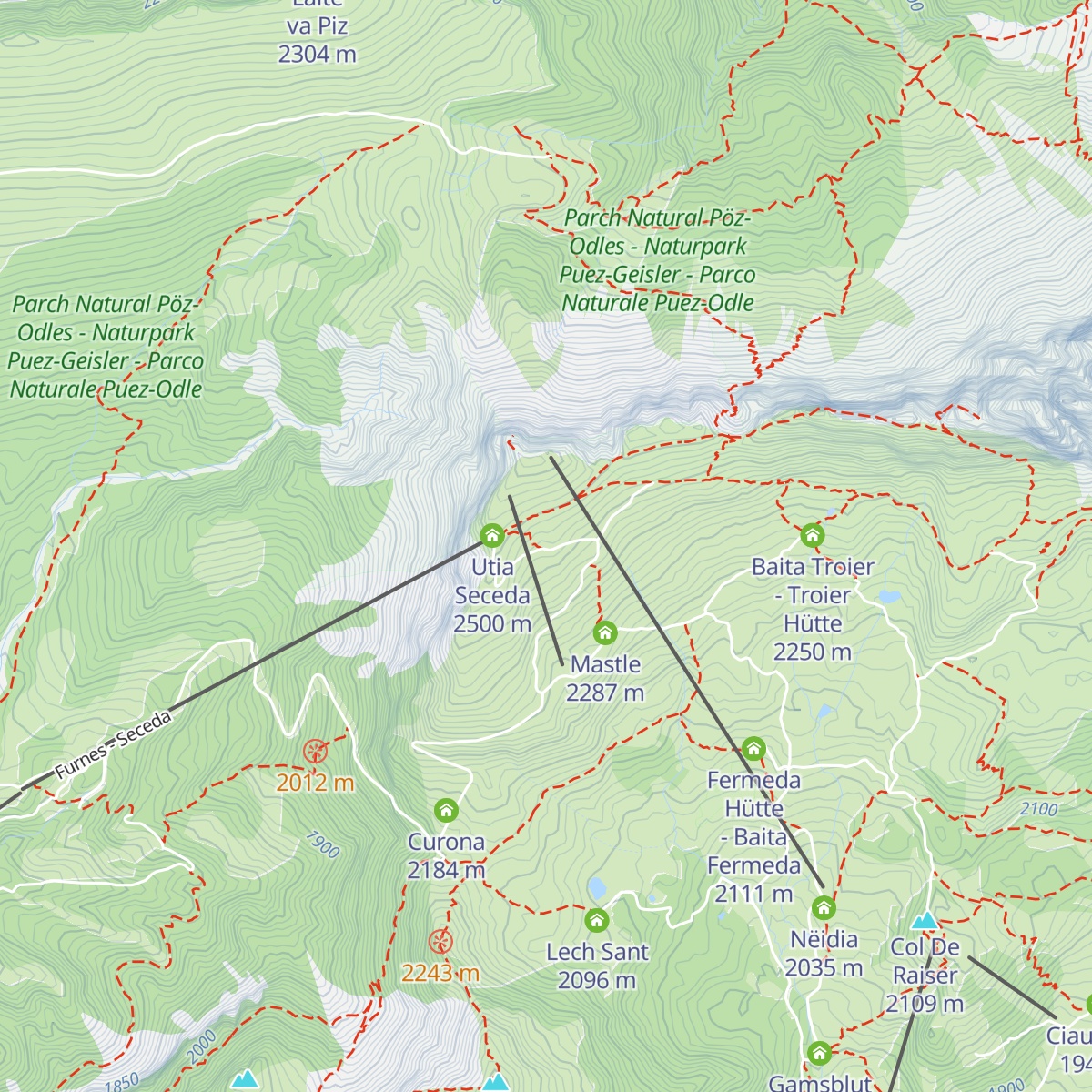 Sofie-Hütte - Baita Sofie map
