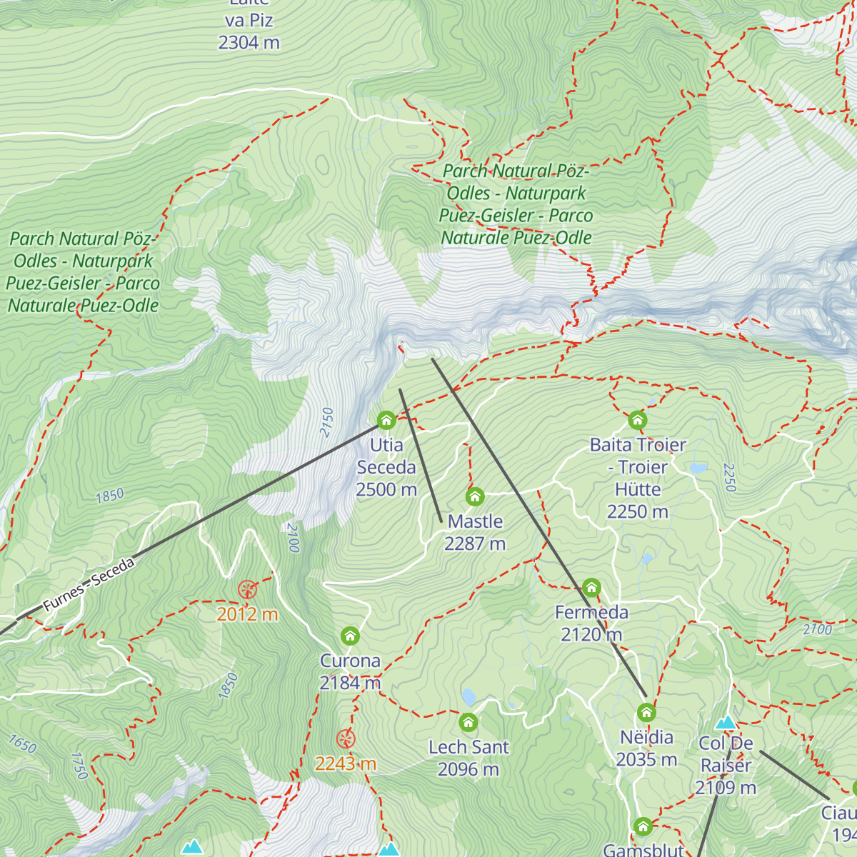 Sofie-Hütte - Baita Sofie map