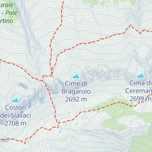 Map of Cime di Bragarolo
