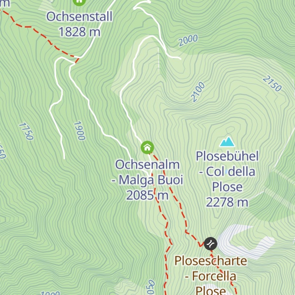 Map of Ochsenalm - Malga Buoi