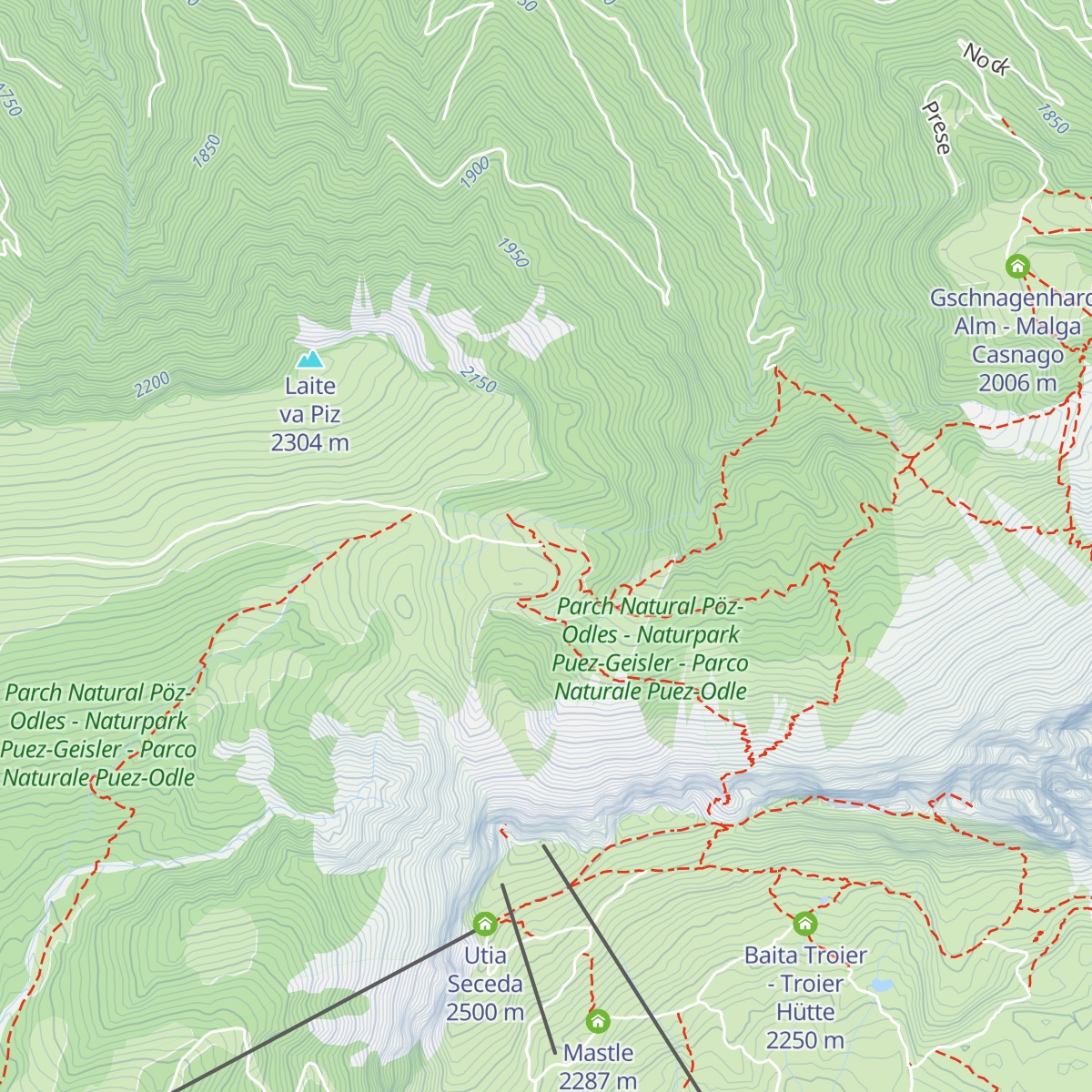 Brogleshütte - Rifugio Malga Brogles map