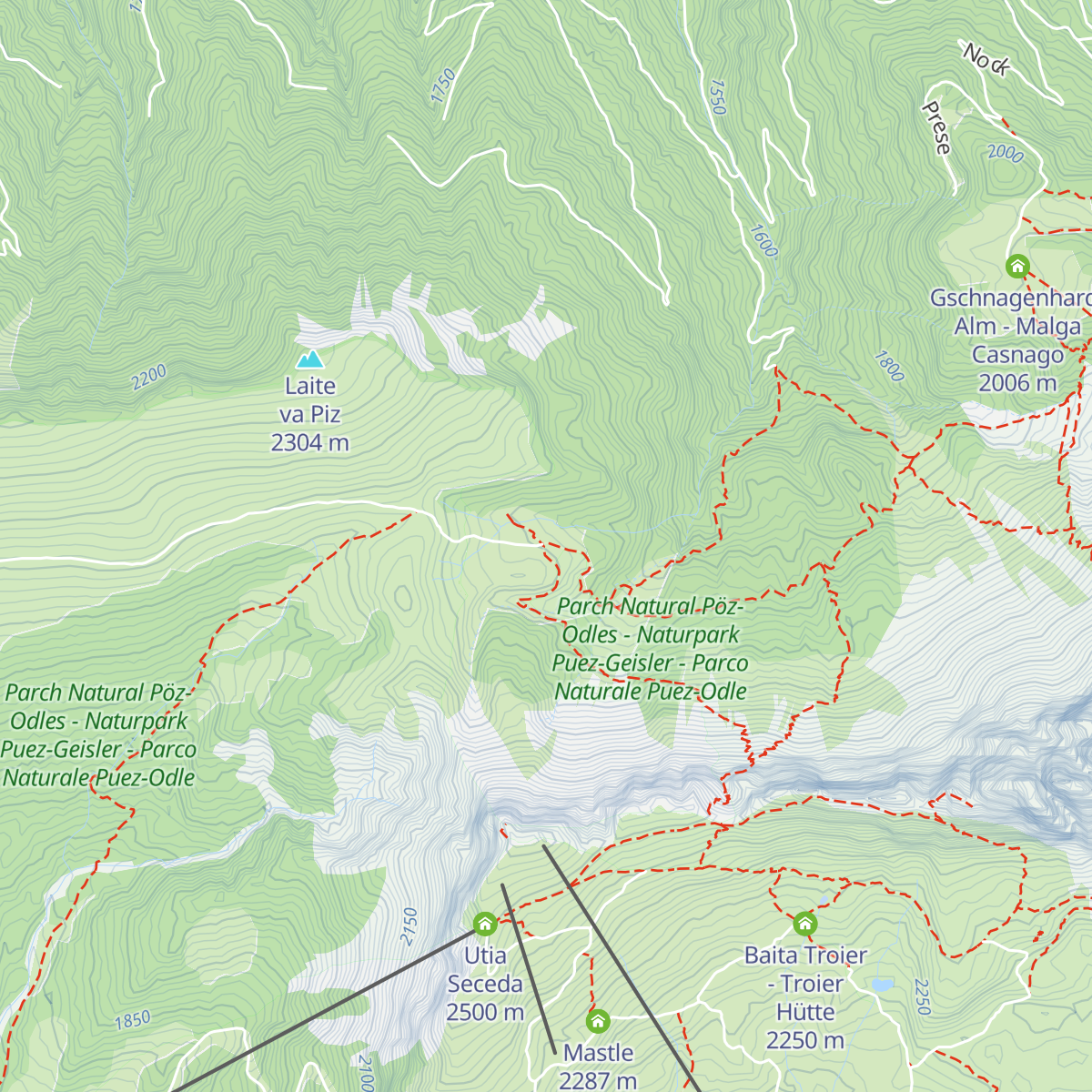 Brogleshütte - Rifugio Malga Brogles map