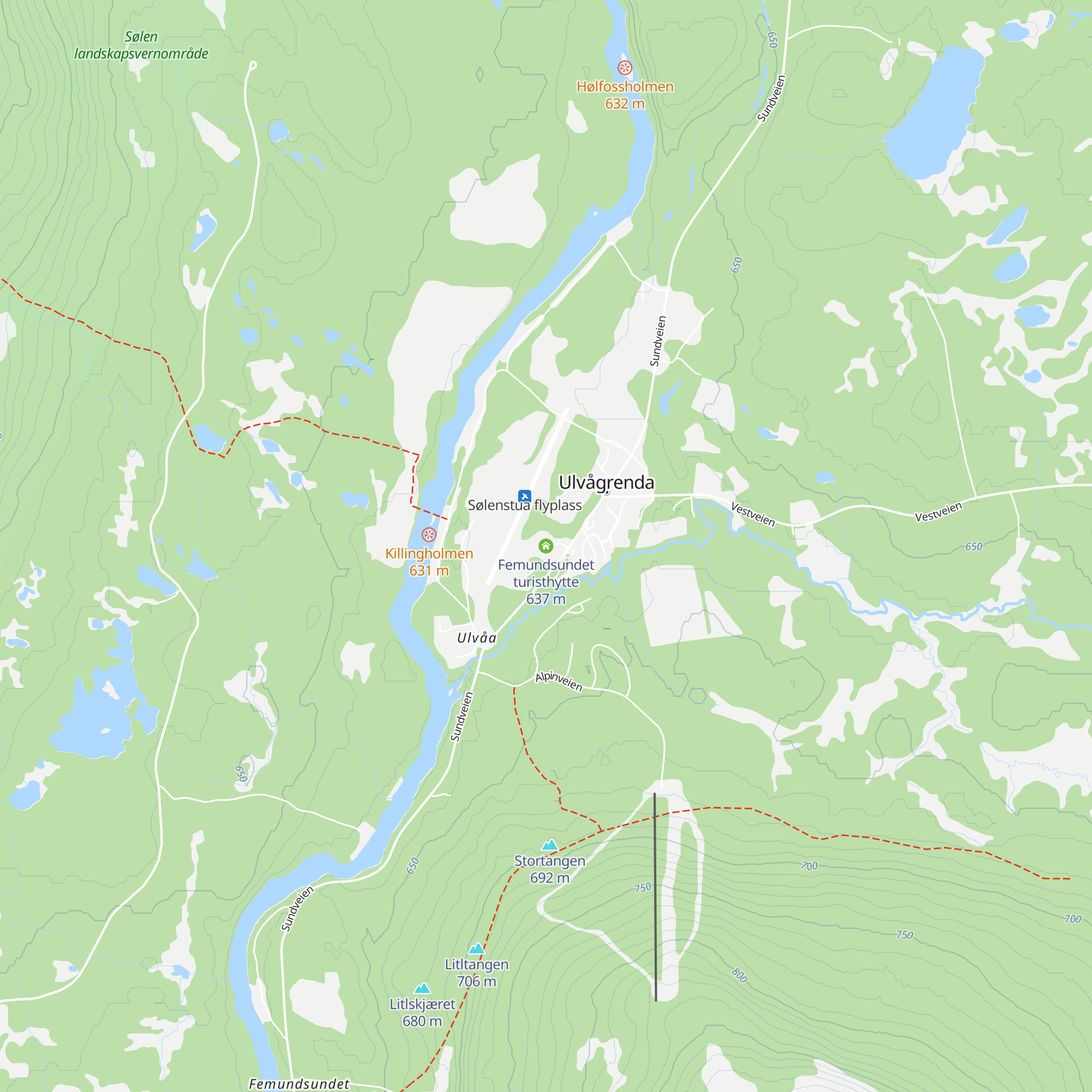 Femundsundet turisthytte map