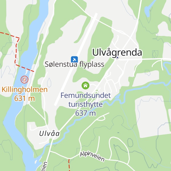 Map of Femundsundet turisthytte