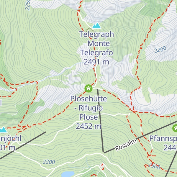 Map of Plosehütte - Rifugio Plose