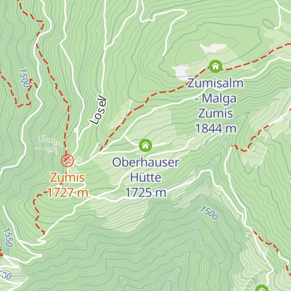 Map of Oberhauser Hütte