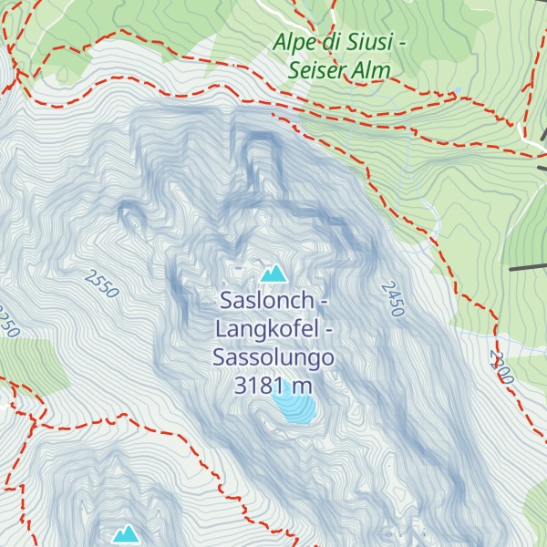 Map of Saslonch - Langkofel - Sassolungo