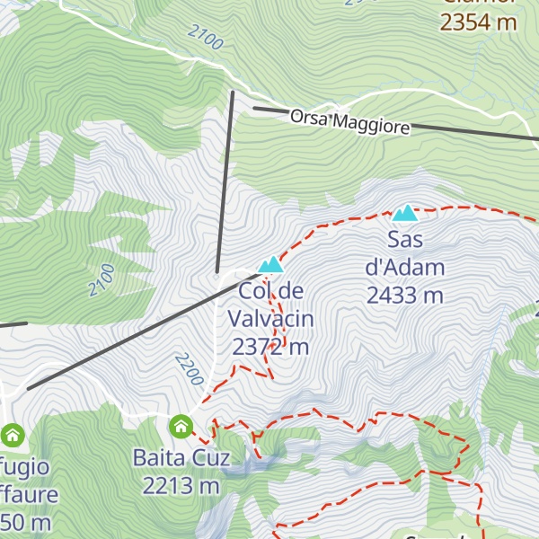 Map of Rifugio El Zedron