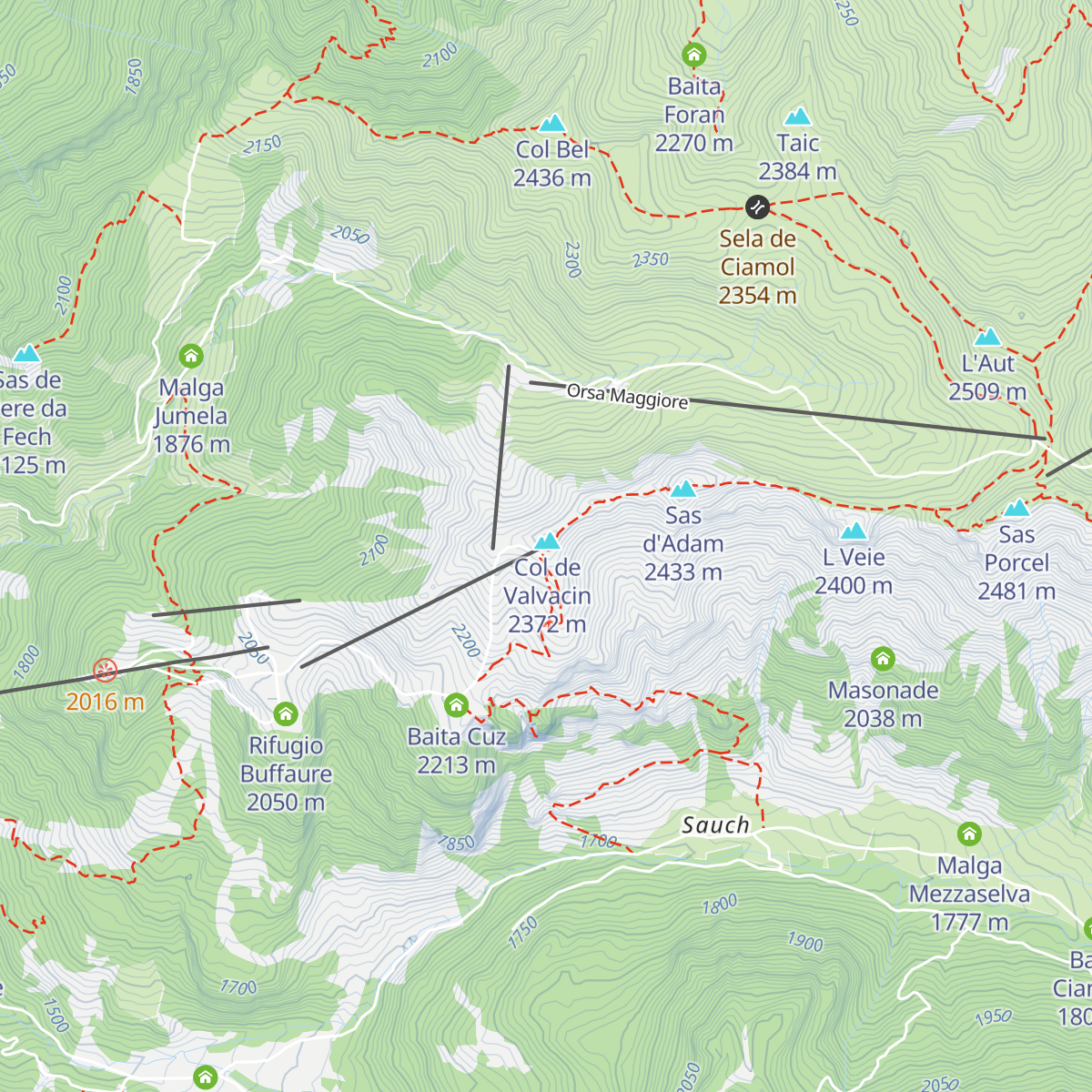 Rifugio El Zedron map