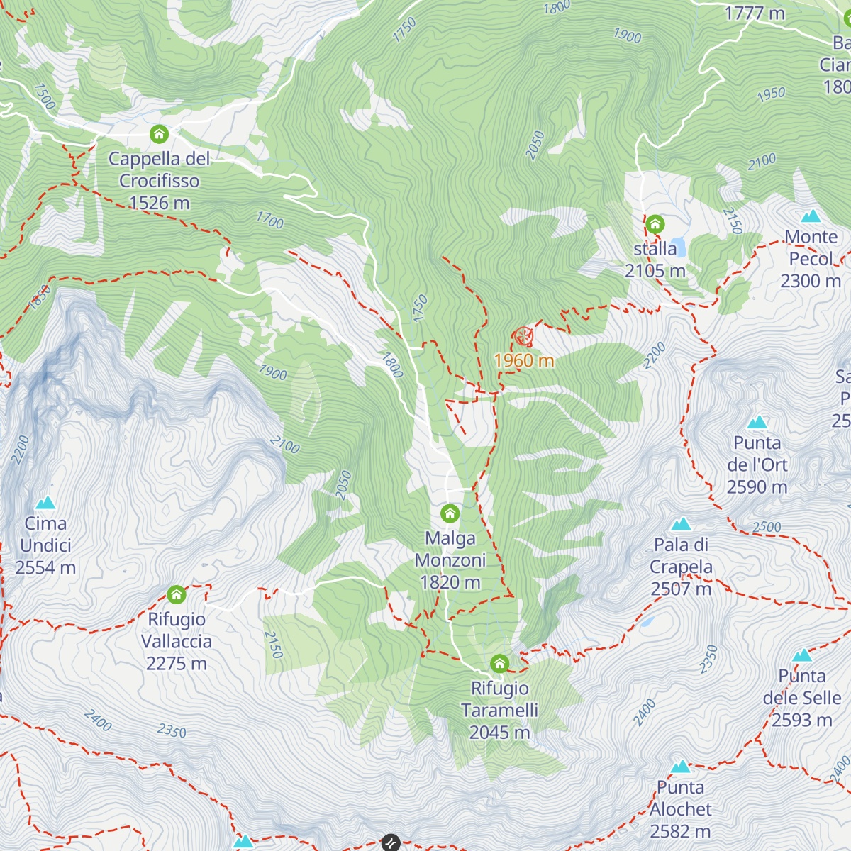 ex Rifugio Monzoni map