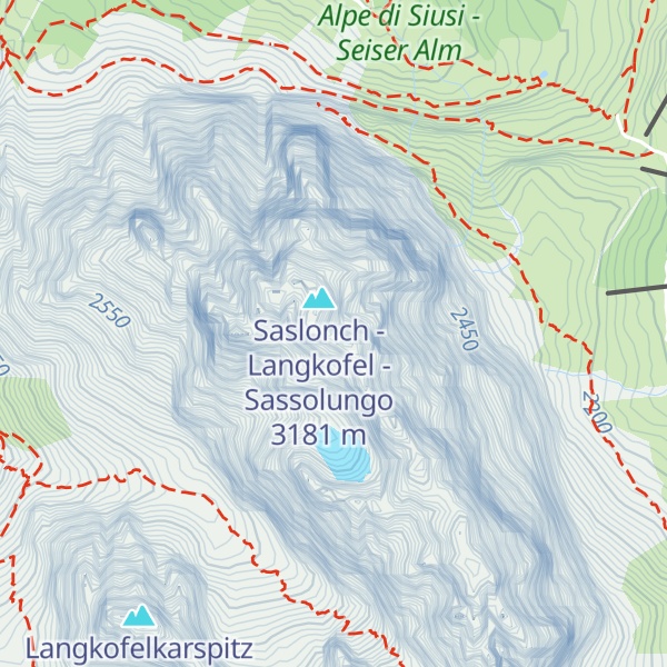 Map of Bivacco Reginaldo Giuliani al Sassolungo