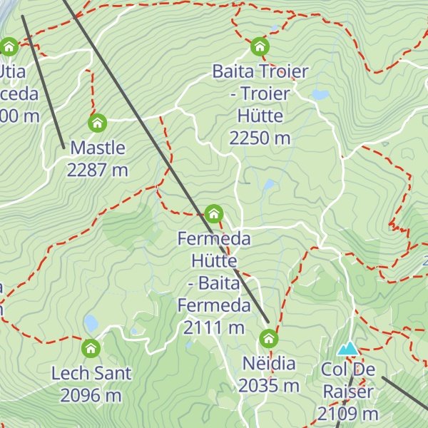 Map of Fermeda Hütte - Baita Fermeda