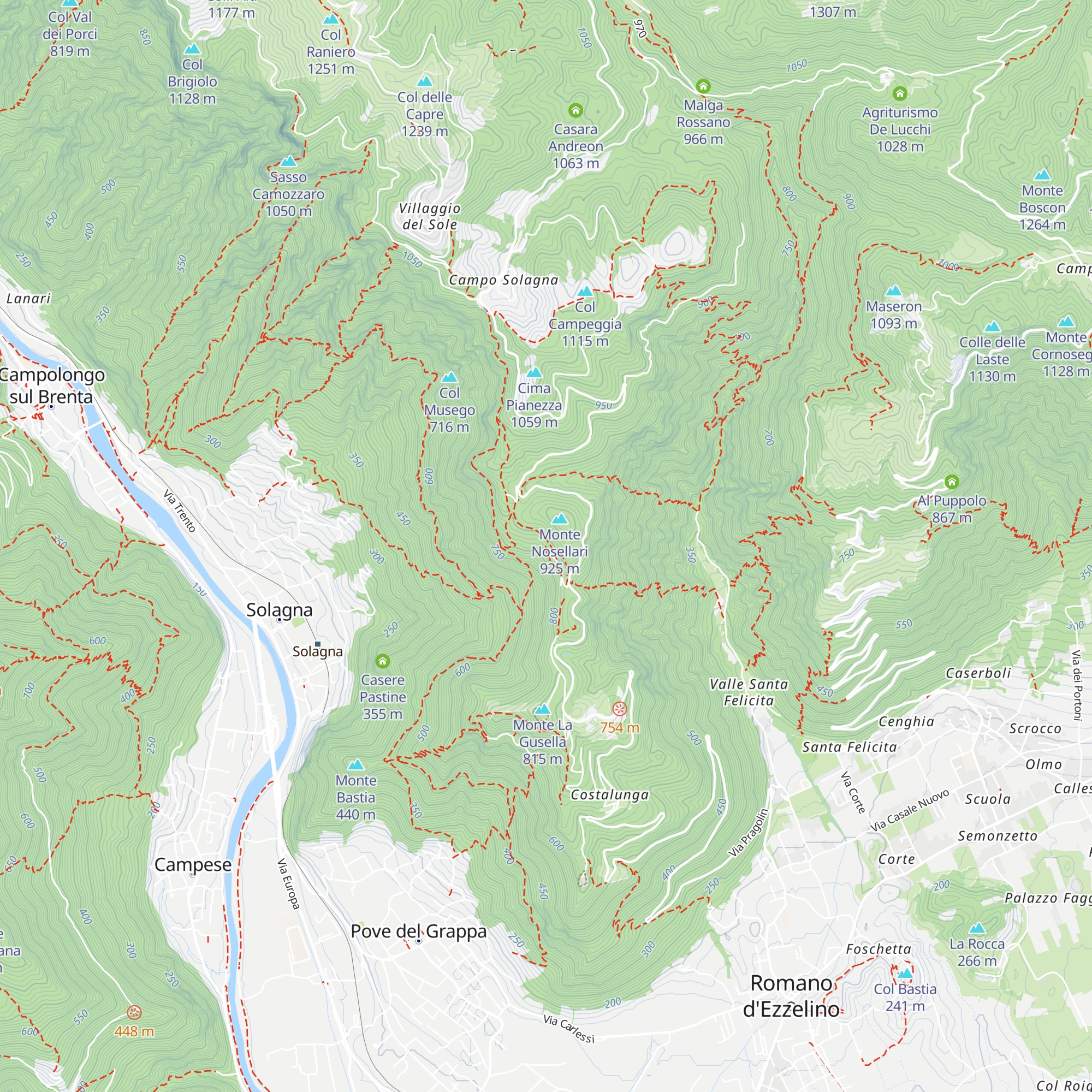 Malga Vittoria map