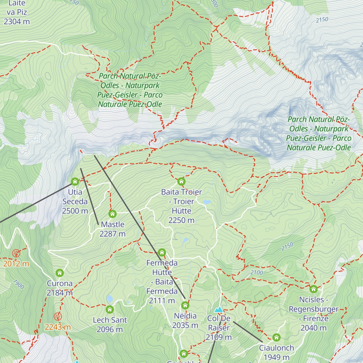 Baita Troier - Troier Hütte map