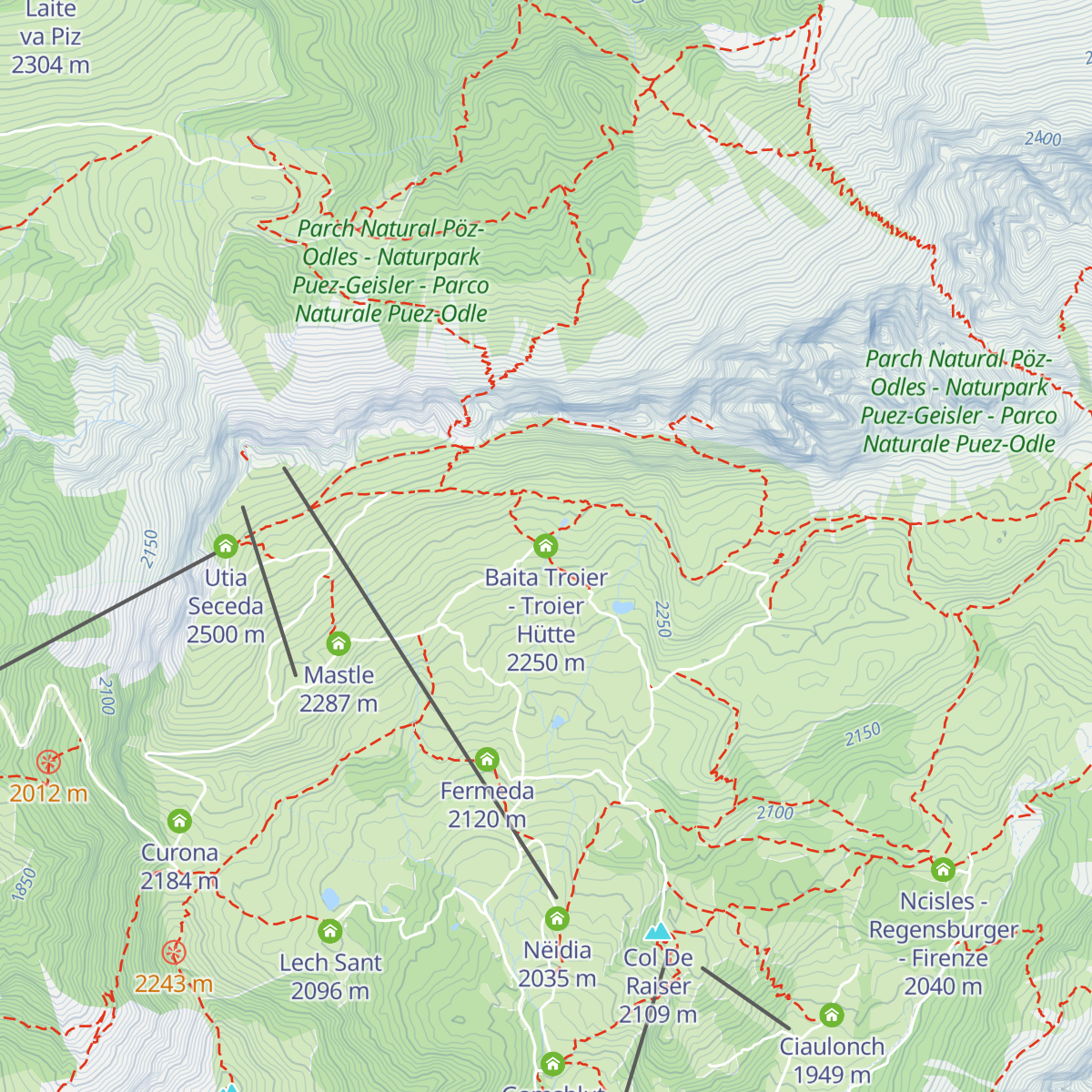 Baita Troier - Troier Hütte map