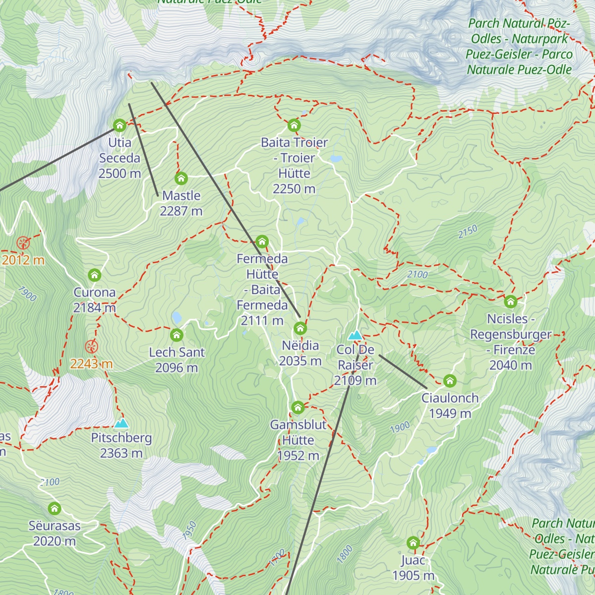 Cuca Hütte - Baita Cuca map