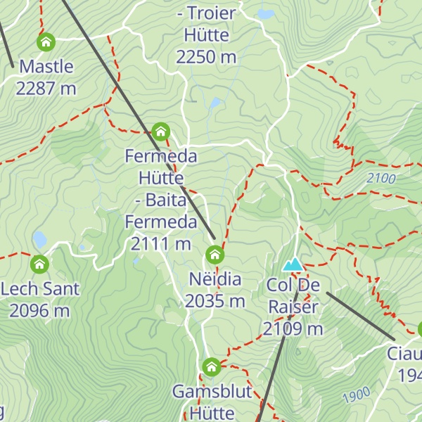 Map of Cuca Hütte - Baita Cuca