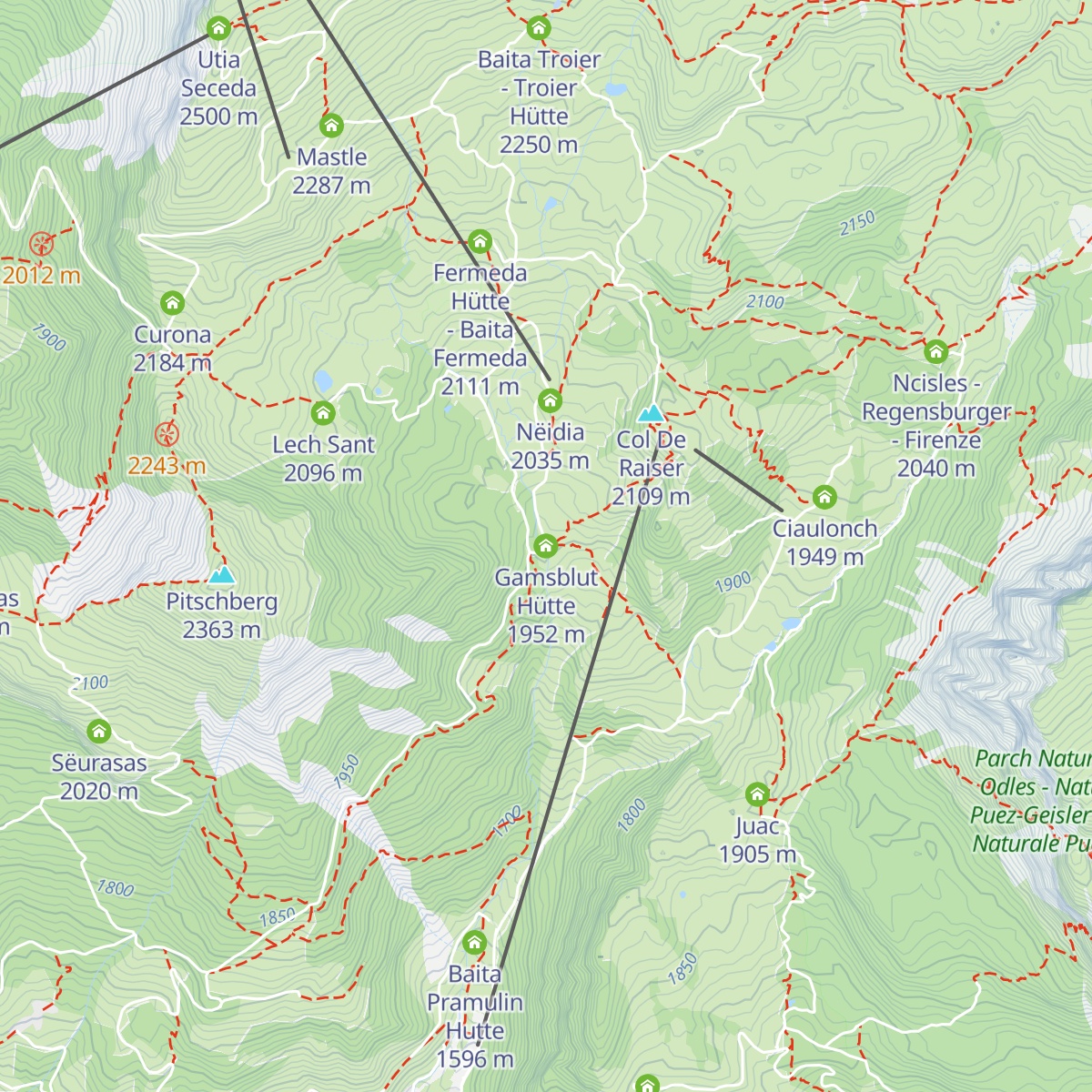 Gamsblut Hütte map