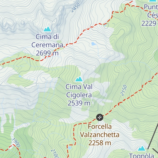 Map of Cima Val Cigolera