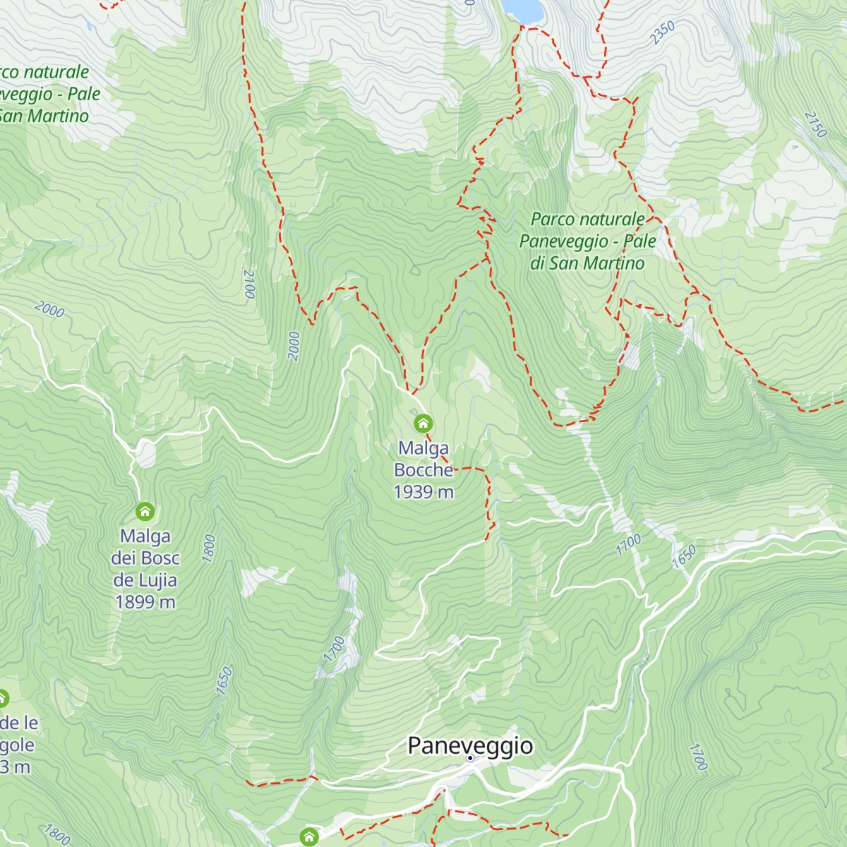 Malga Bocche map