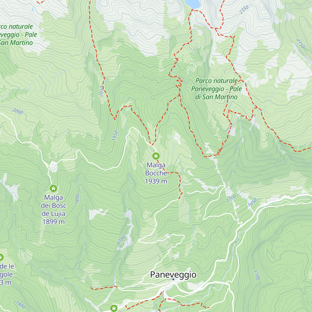 Malga Bocche map