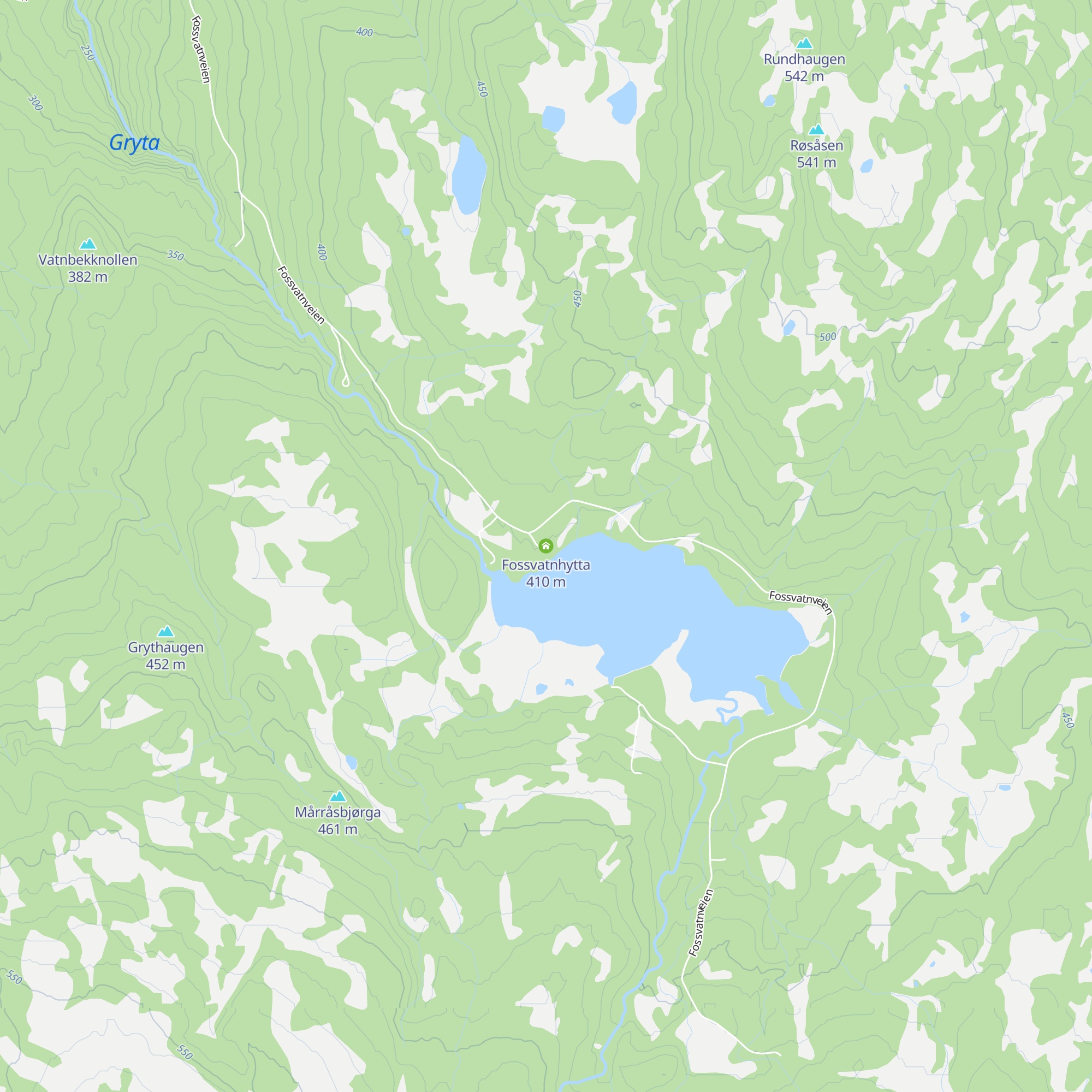 Fossvatnhytta map