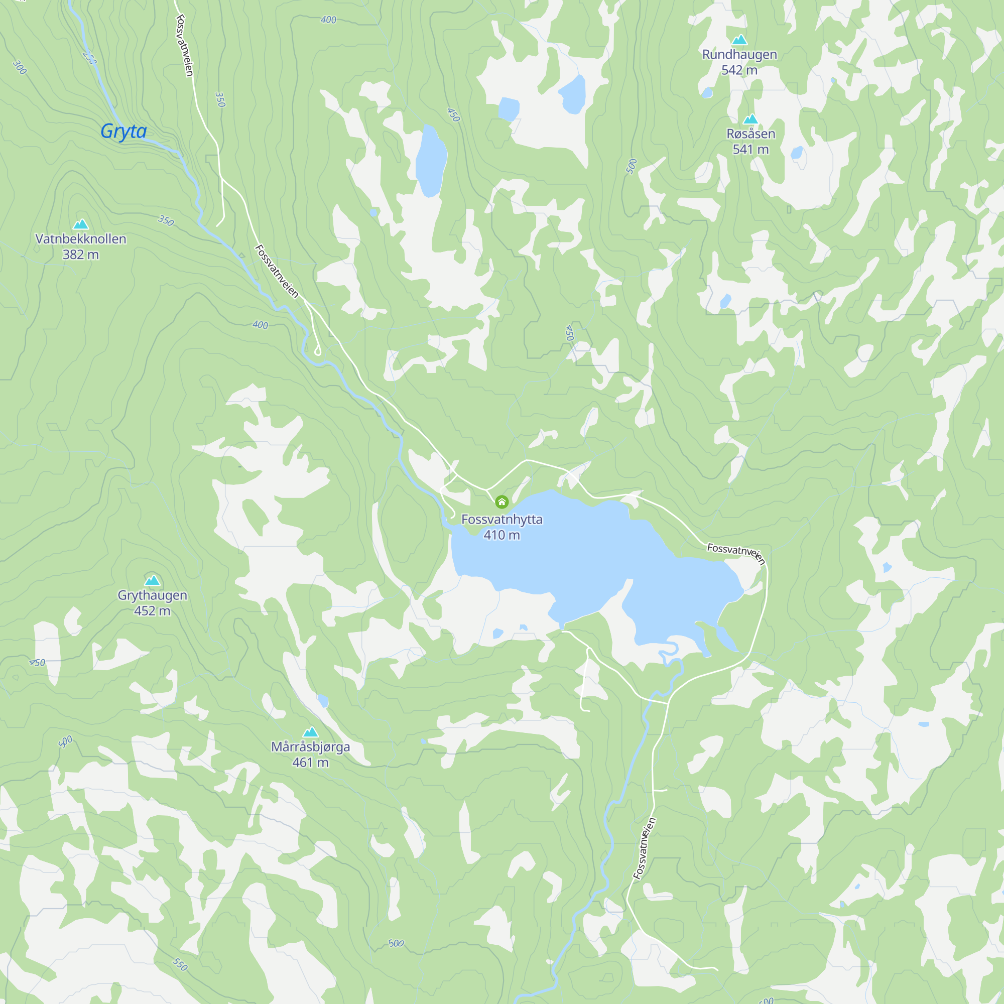 Fossvatnhytta map