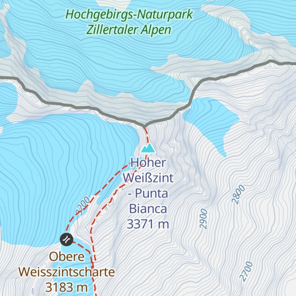 Map of Hoher Weißzint - Punta Bianca