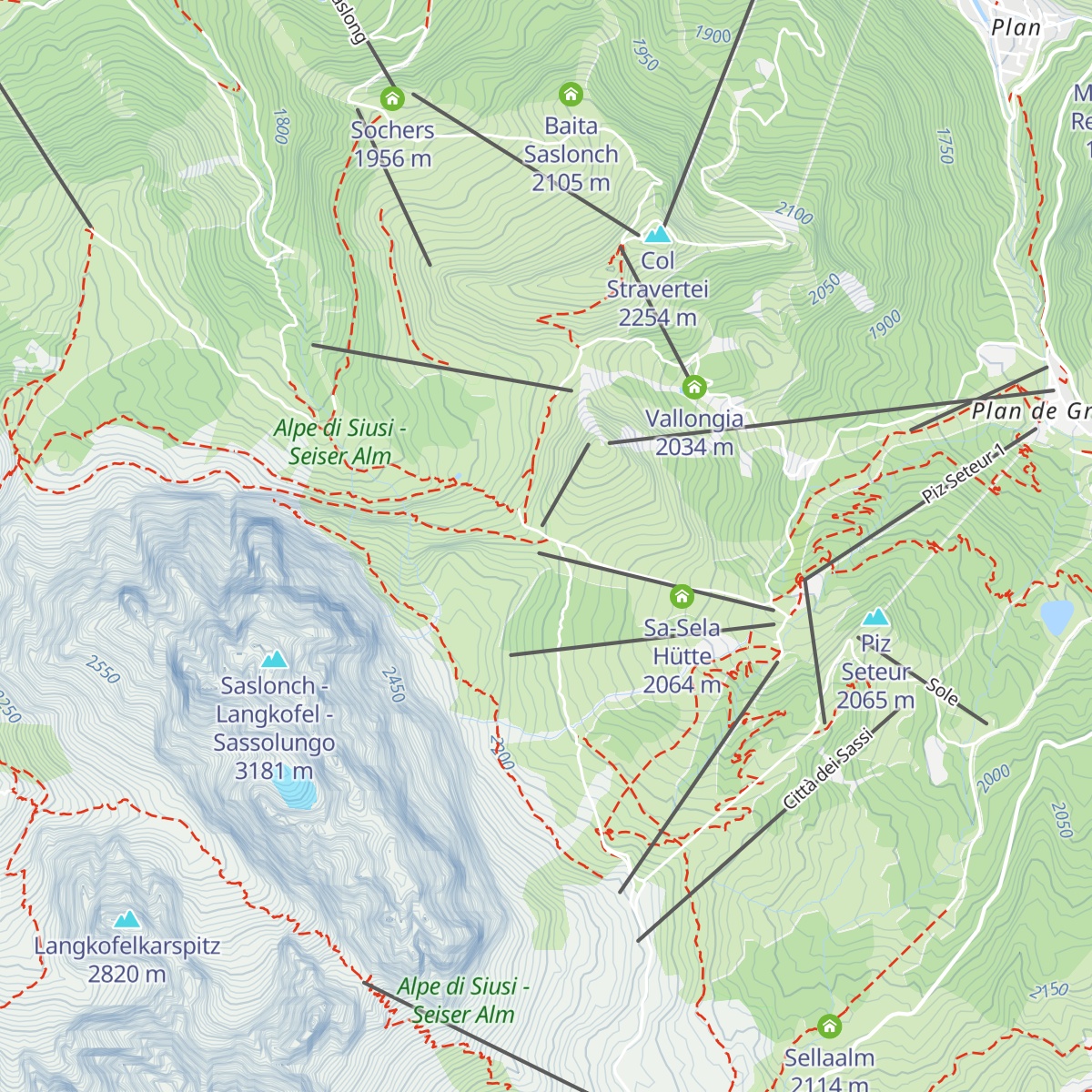 Emilio-Comici-Hütte - Rifugio Emilio Comici map