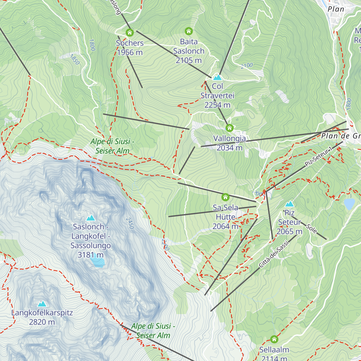 Emilio-Comici-Hütte - Rifugio Emilio Comici map