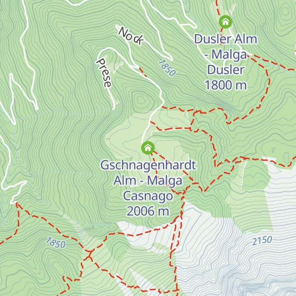 Map of Gschnagenhardt Alm - Malga Casnago