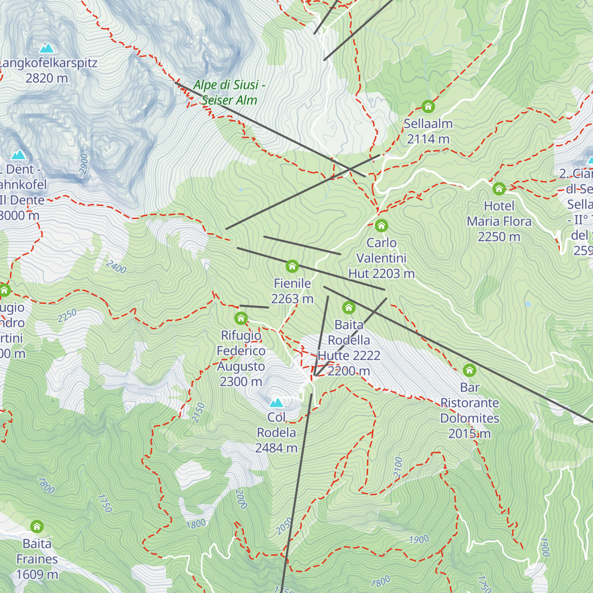 Baita Miara Hütte map
