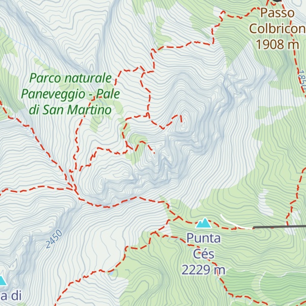 Map of Colbricon Ovest