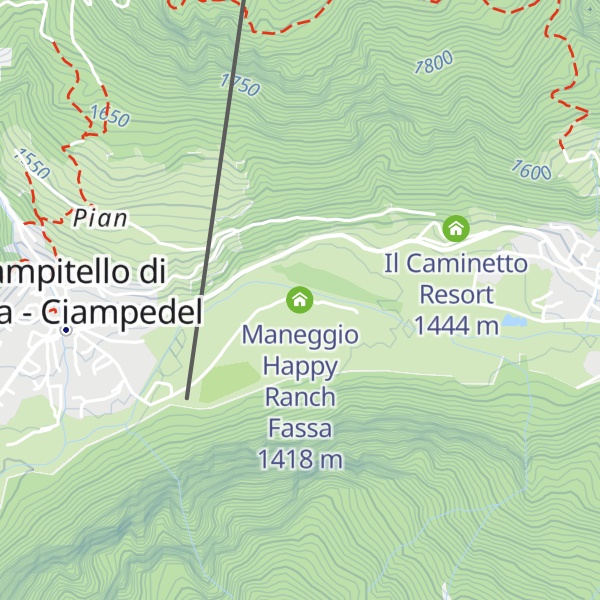Map of Maneggio Happy Ranch Fassa