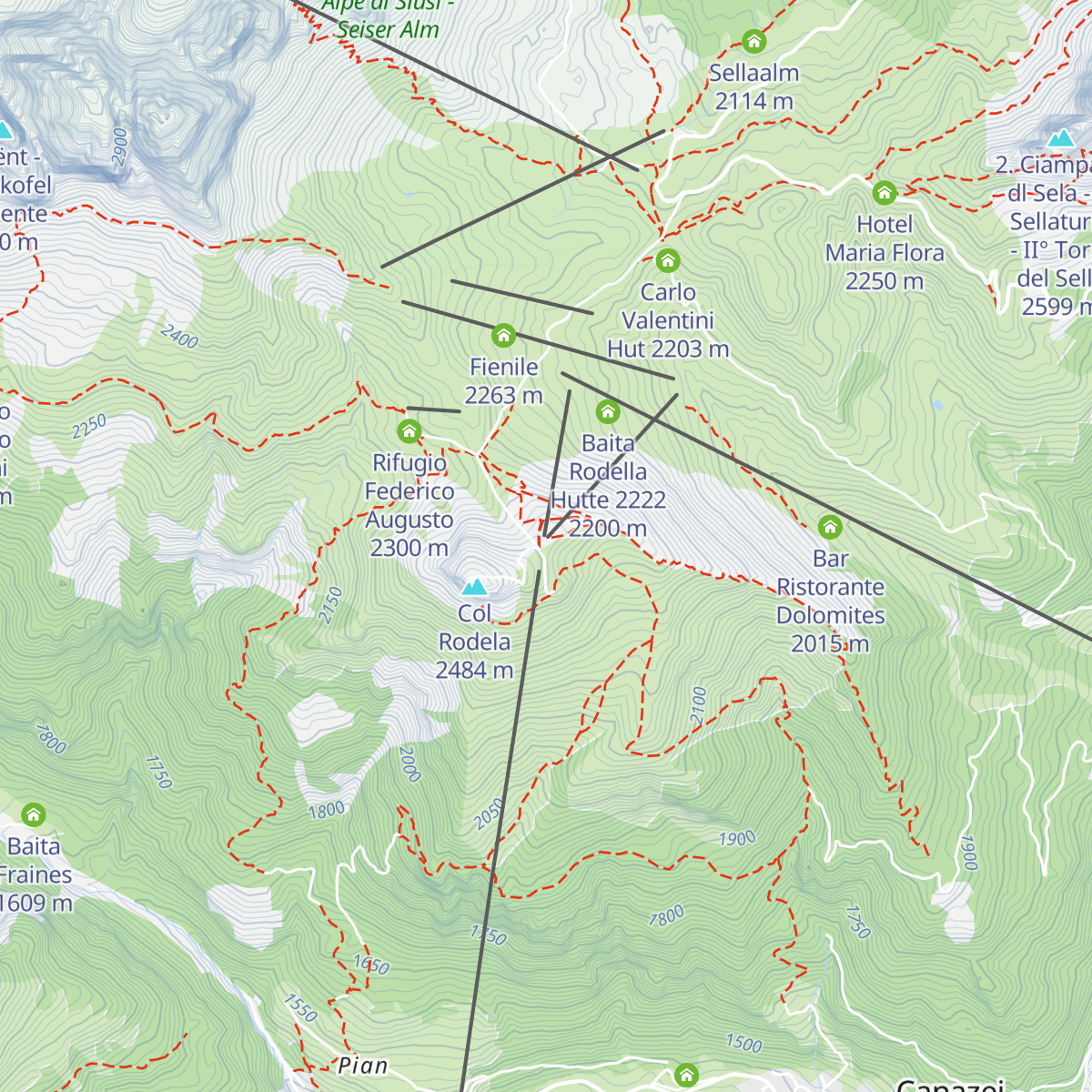 Rifugio Des Alpes map