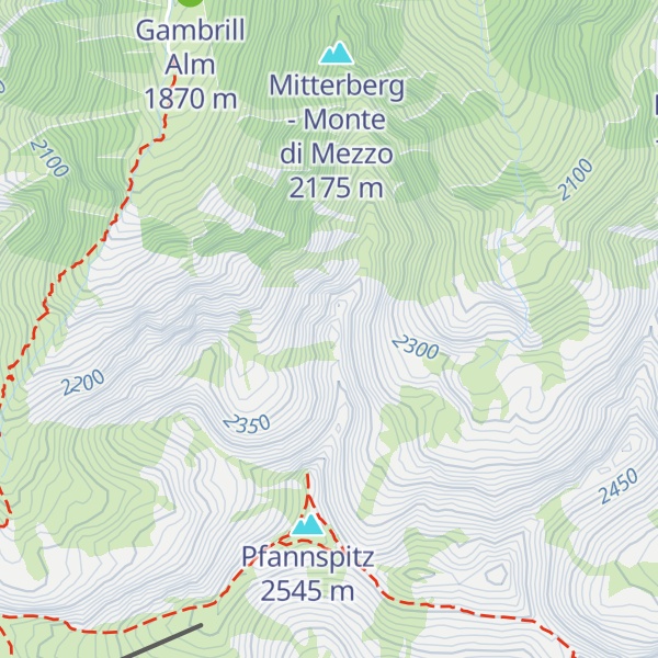 Map of Kleiner Pfannspitz - Monte Fana Piccola
