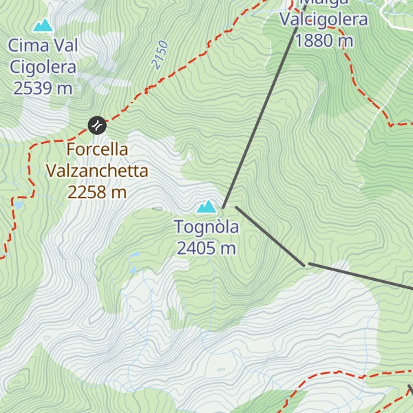 Map of Tognòla