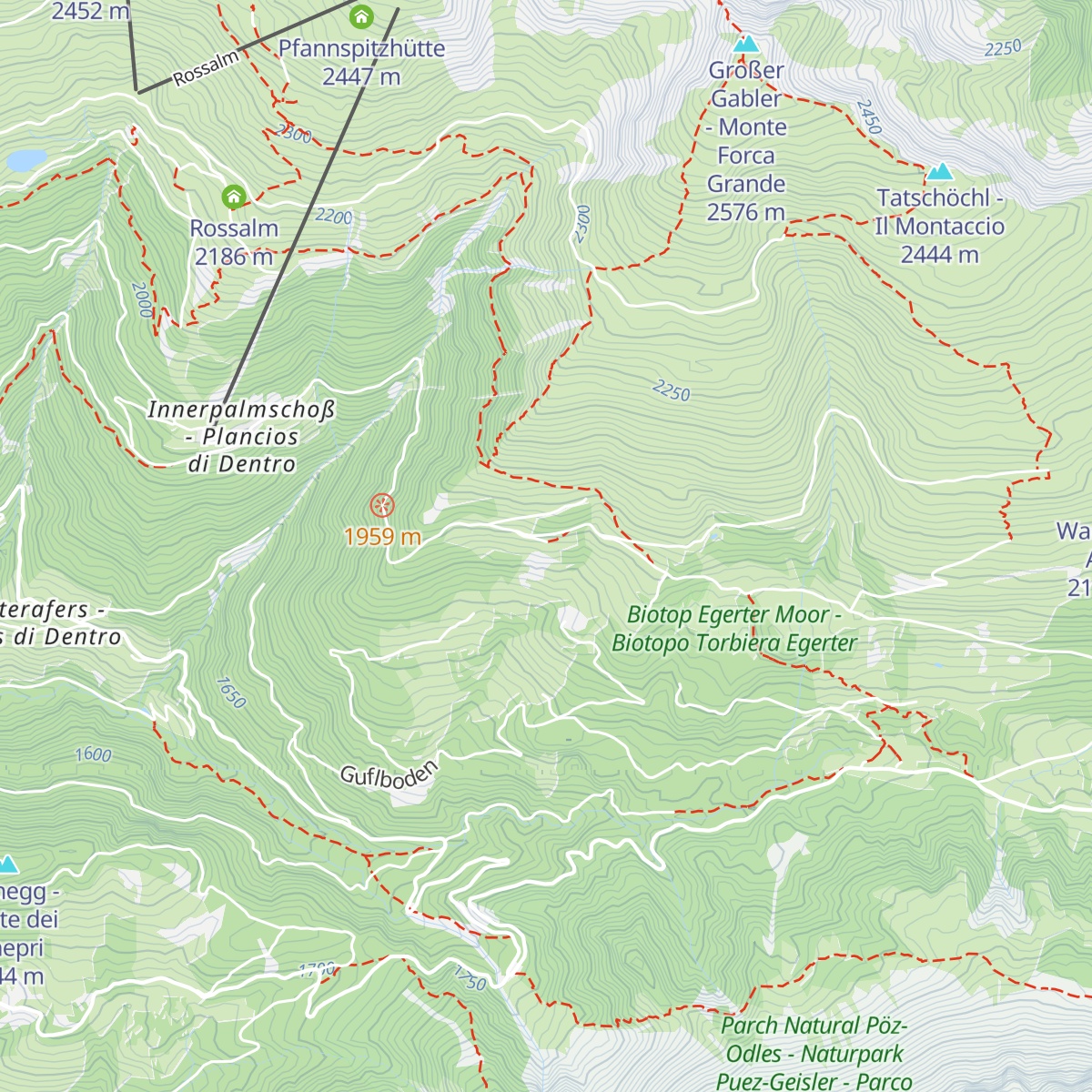 Schatzerhütte - Rifugio Schatzer map