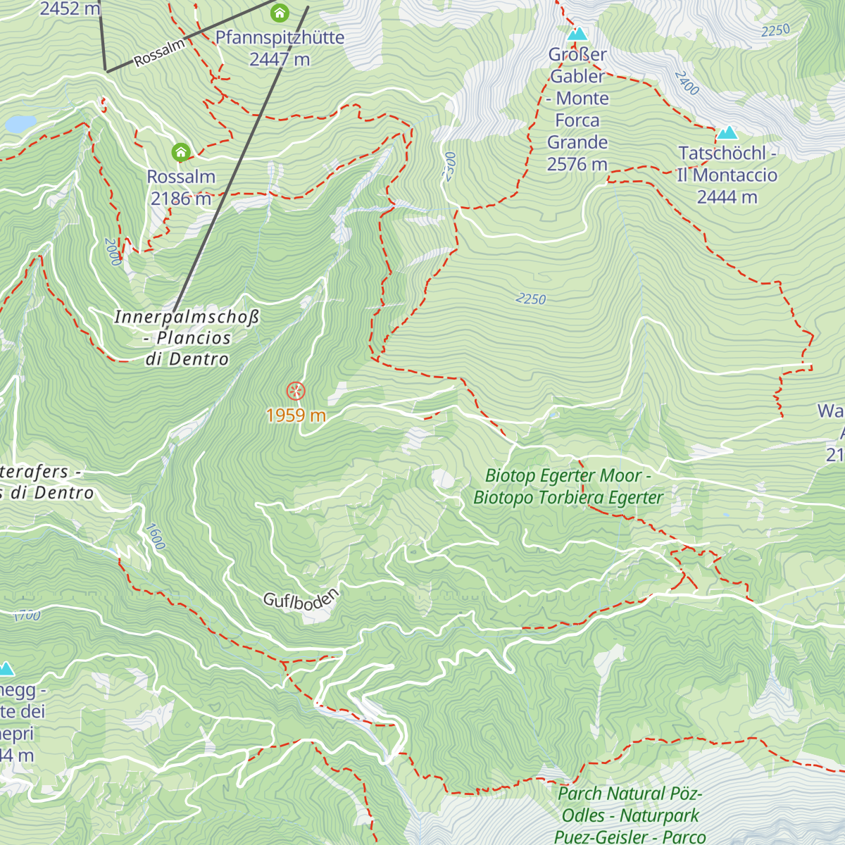 Schatzerhütte - Rifugio Schatzer map