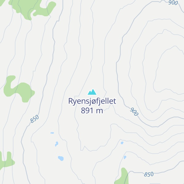 Map of Ryensjøfjellet