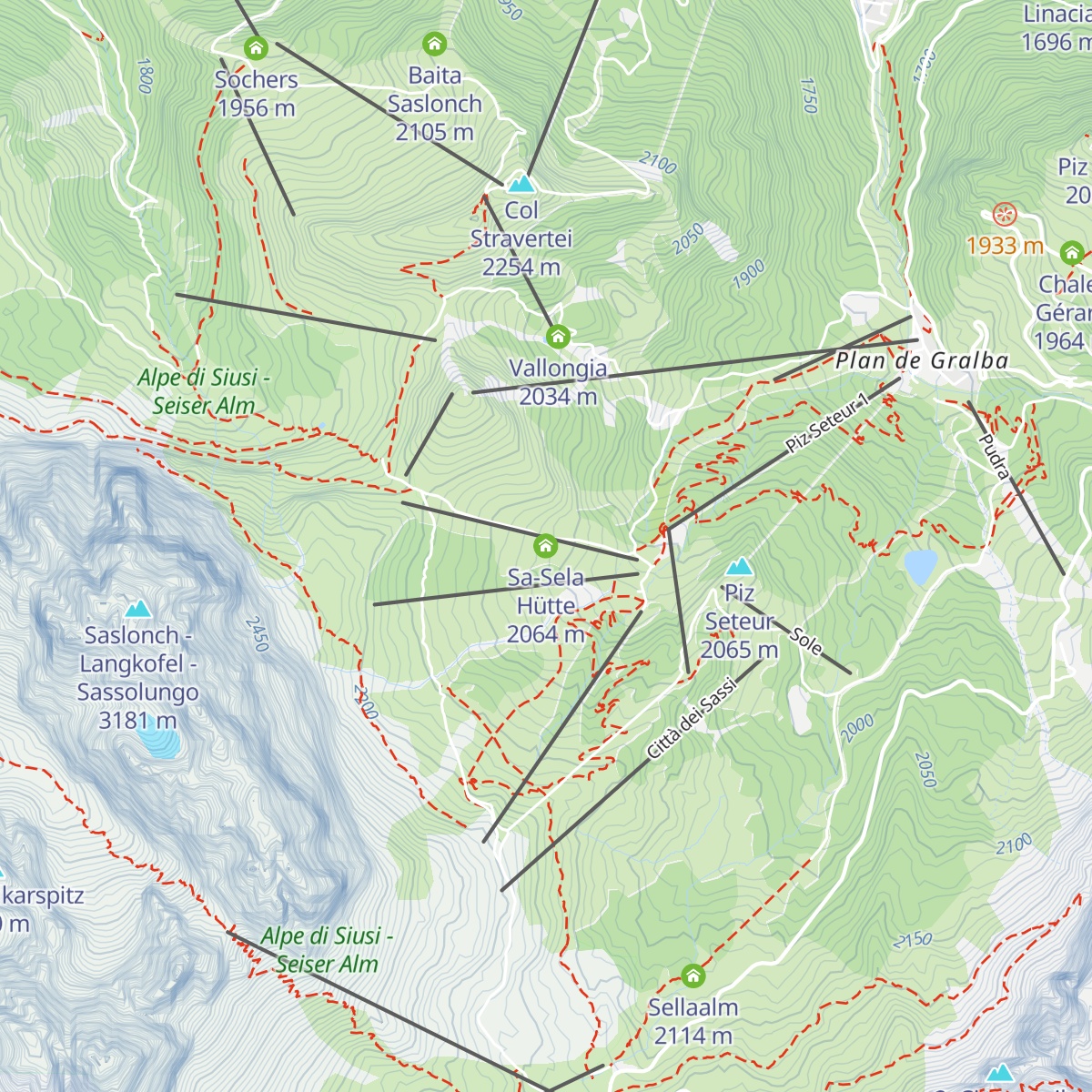 Sa-Sela Hütte map